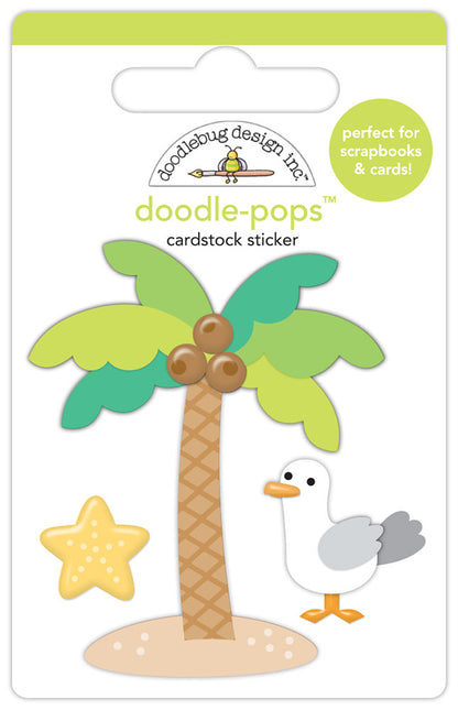 Doodlebug Doodle-Pops Summer Fun PALM BEACH 3D Stickers