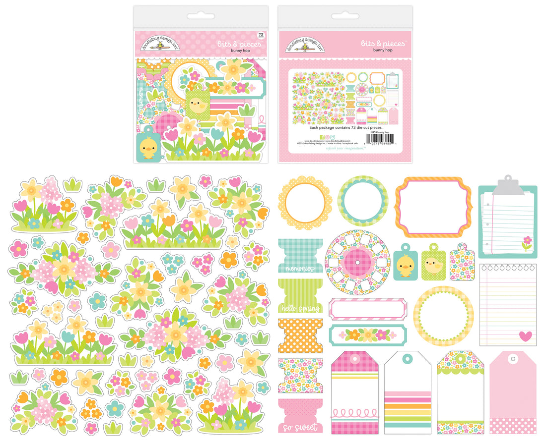 Doodlebug Bunny Hop BITS & PIECES Diecuts Spring Easter