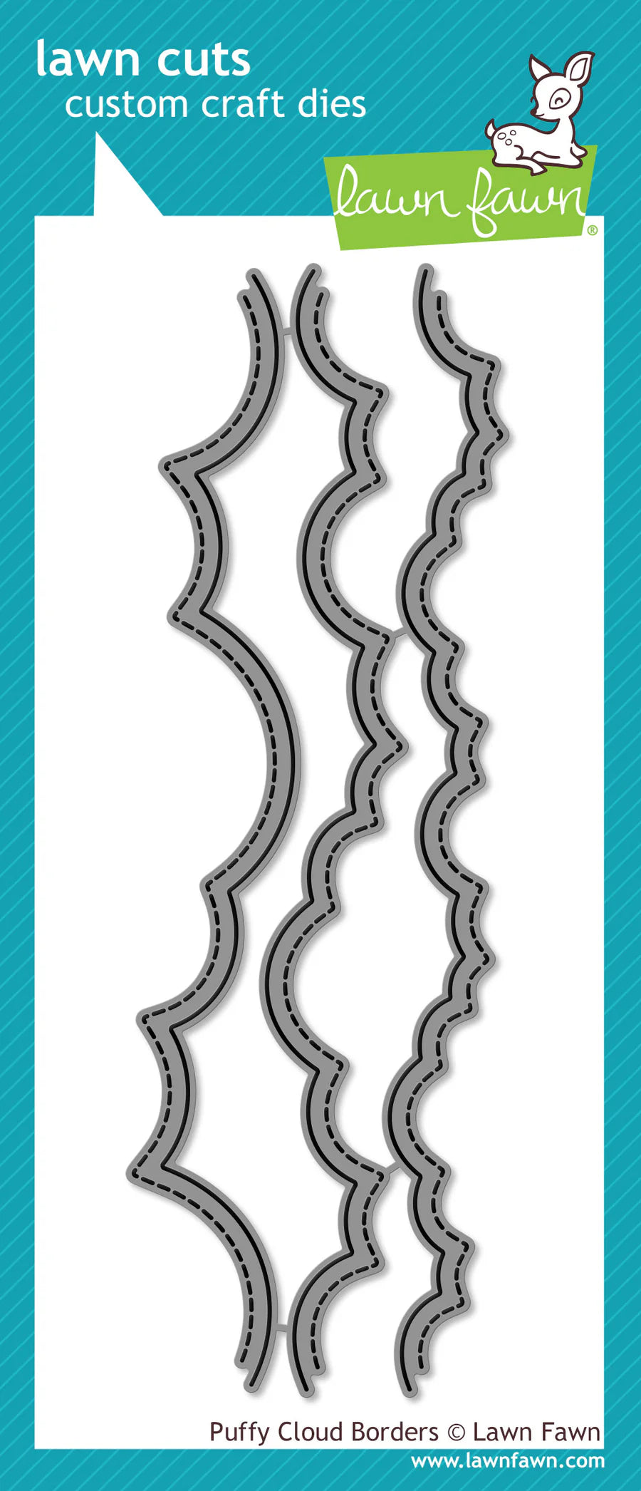 Lawn Cuts PUFFY CLOUD BORDERS Custom Craft Dies 3pc