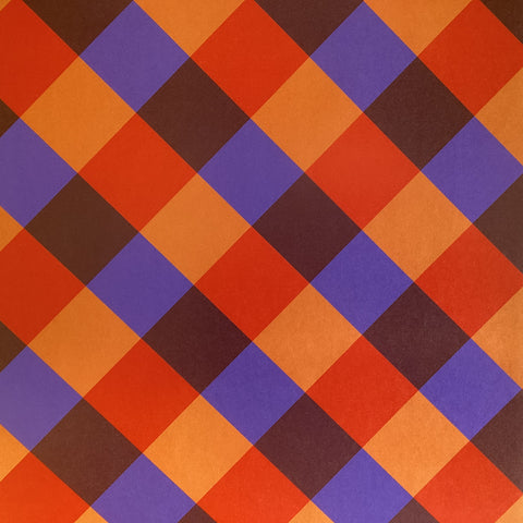 BIG PLAID Purple Orange 12”X12” Scrapbook Paper