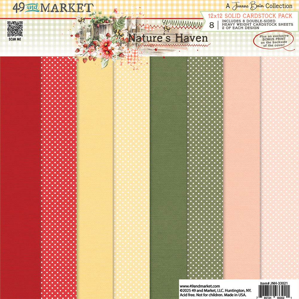 49 and Market NATURE’S HAVEN 12X12 Solid Cardstock Pack