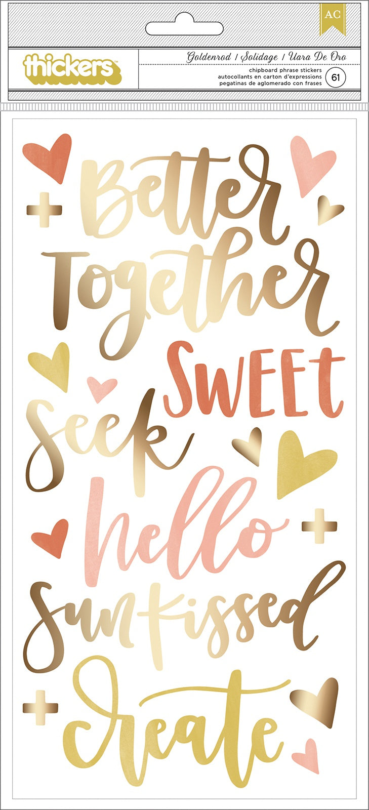 Thickers One Canoe Two GOLDENROD Chipboard Phrase Stickers