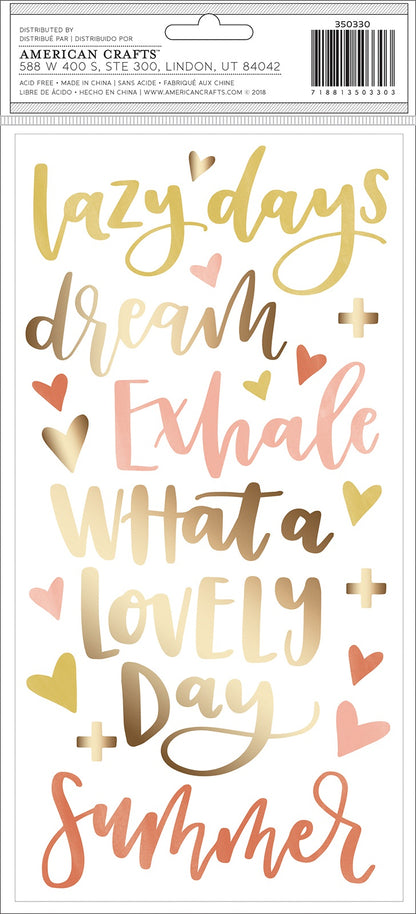 Thickers One Canoe Two GOLDENROD Chipboard Phrase Stickers