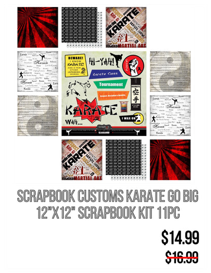 Scrapbook Customs KARATE GO BIG 12&quot;X12&quot; Scrapbook Kit 11pc