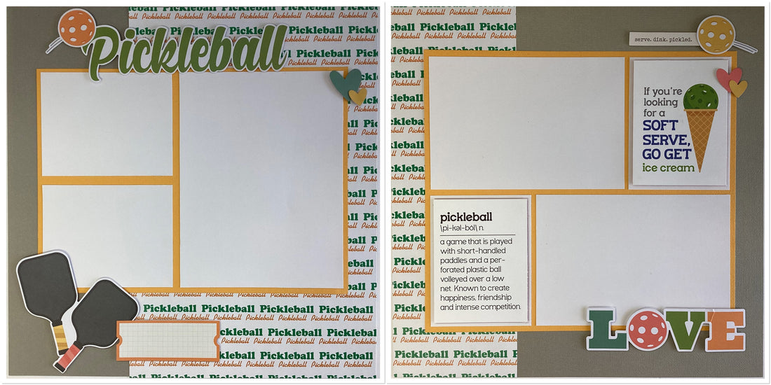 Scrapbook Customs PICKLEBALL PRIDE 12X12 Scrapbook Paper Sports