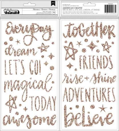 Thickers Shimelle Head in the Clouds ADVENTURES Glitter Foam Phrase Stickers