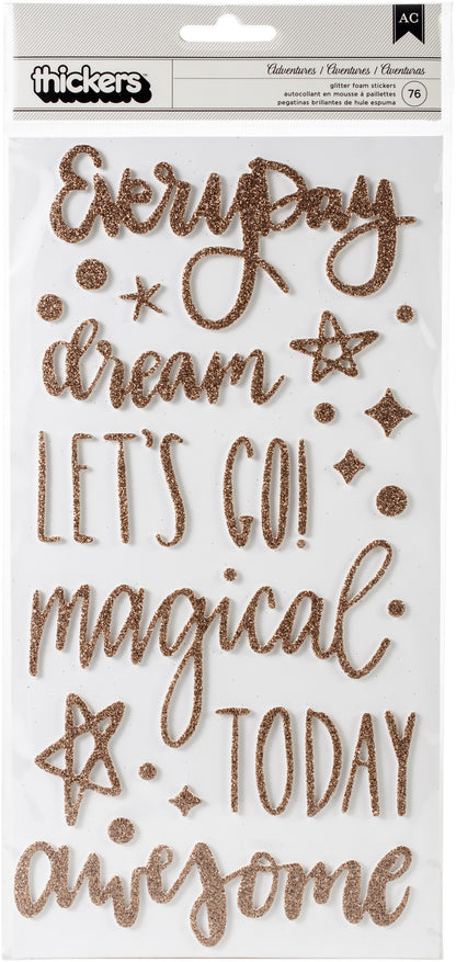 Thickers Shimelle Head in the Clouds ADVENTURES Glitter Foam Phrase Stickers