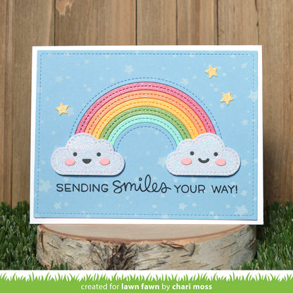 Lawn Cuts STITCHED RAINBOW Custom Craft Dies 10pc