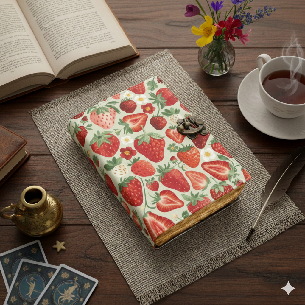 Soft Leather STRAWBERRY Journal Blank A7