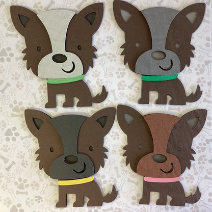 Diecut TERRIER PUPPY Dog 3D Die Cut Embellishment 4”