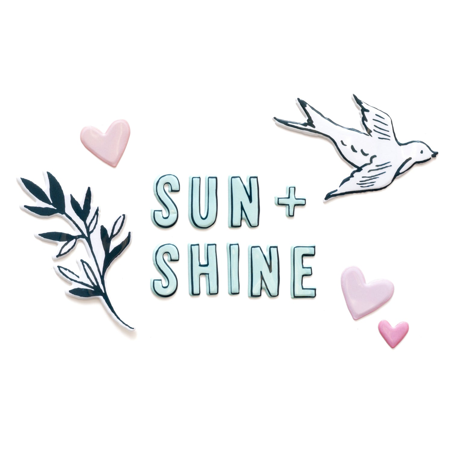 Thickers Maggie Holmes Sunny Days SUMMERTIME Glossy Puffy Stickers 65pc