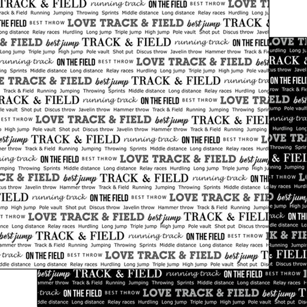 Scrapbook Customs TRACK &amp; FIELD 12”X12” Paper Pack 4pc