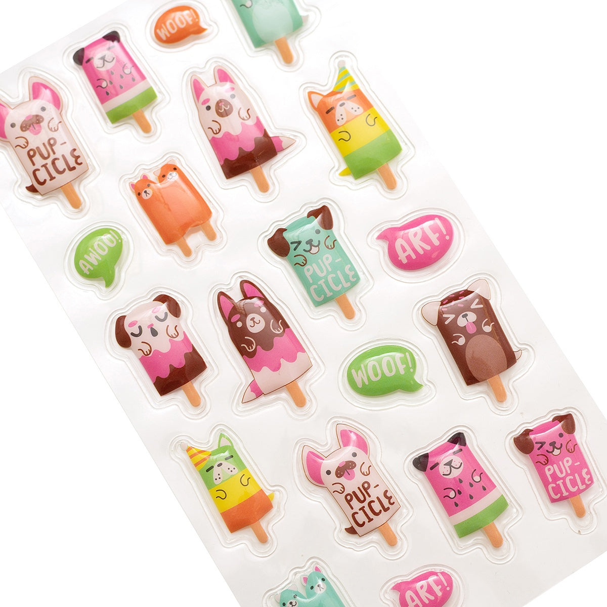 Sticko PUP-CICLES Themed Dimensional Stickers 20pc