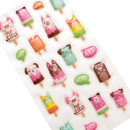 Sticko PUP-CICLES Themed Dimensional Stickers 20pc