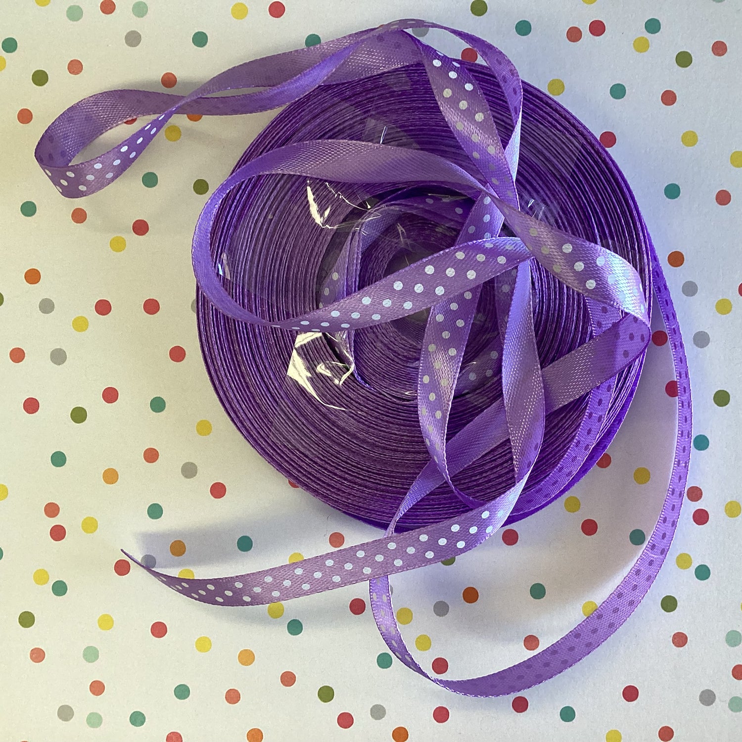 Creative Impressions POLKA DOT SATIN RIBBON 3/8” 1 yards