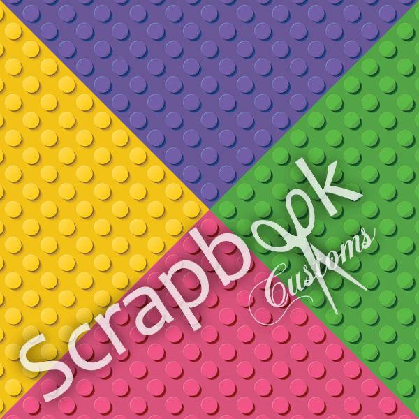 Lego GIRL MULTI-COLOR BUILDING BLOCKS Scrapbook Paper