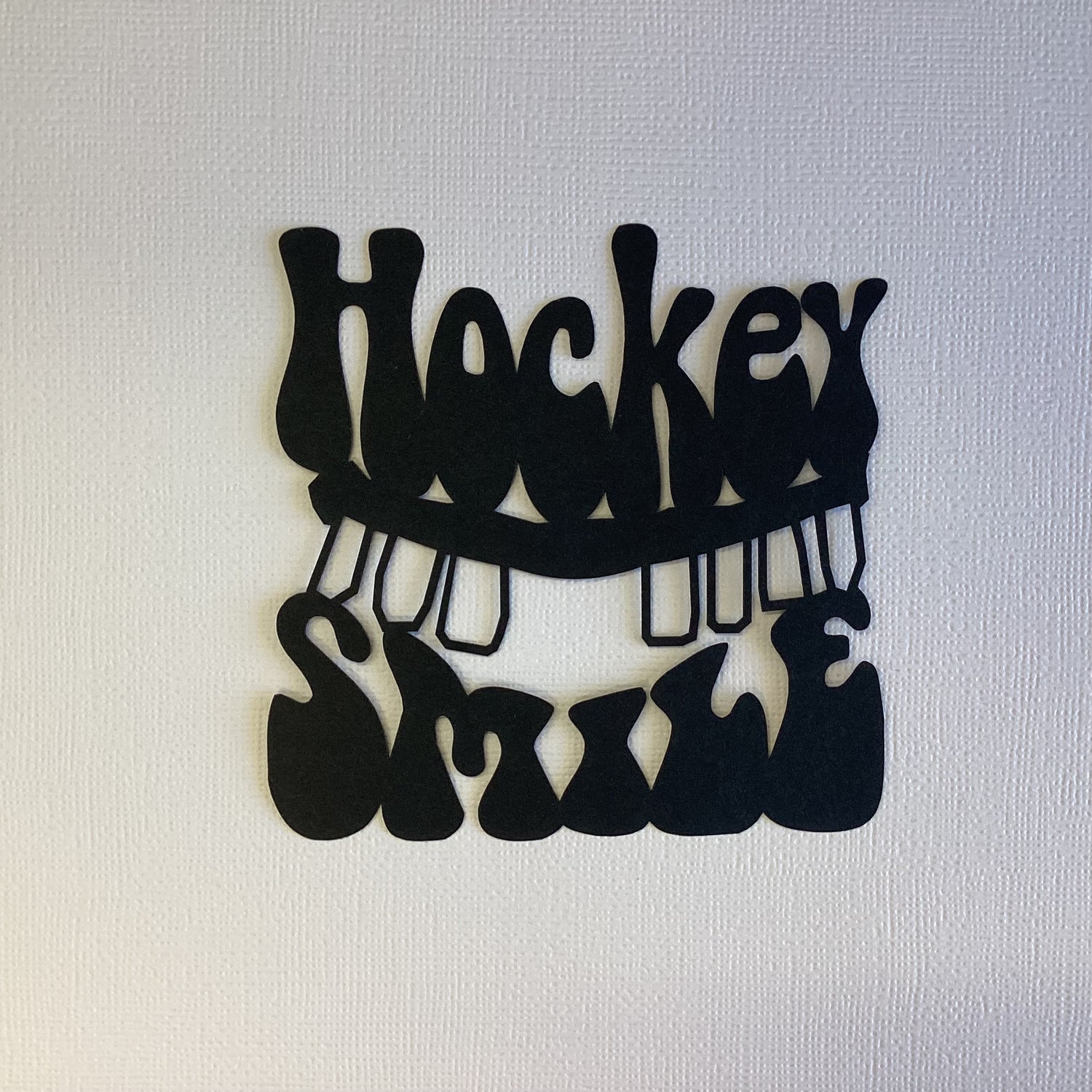 HOCKEY SMILE Title Laser Scrapbook Die Cut