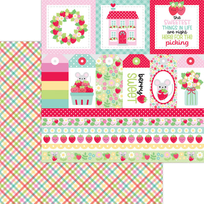 Doodlebug BERRY SWEET 12X12 Paper Pack 13pc