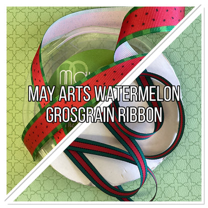 May Arts WATERMELON GROSGRAIN Ribbon 1 yard