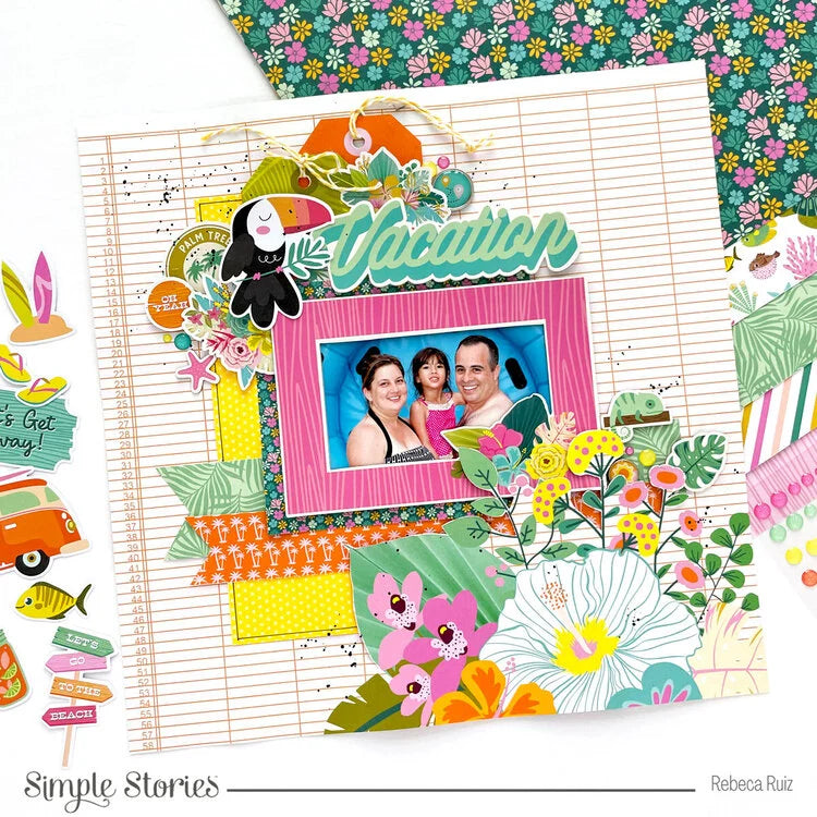 Simple Stories JUST BEACHY Foam Stickers 33pc