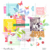 Pinkfresh Studio Delightful HAPPY THOUGHTS 12x12 Scrapbook Paper