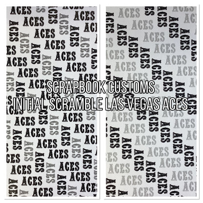 Initial Scramble ACES BLACK GRAY 12X12 Scrapbook Paper