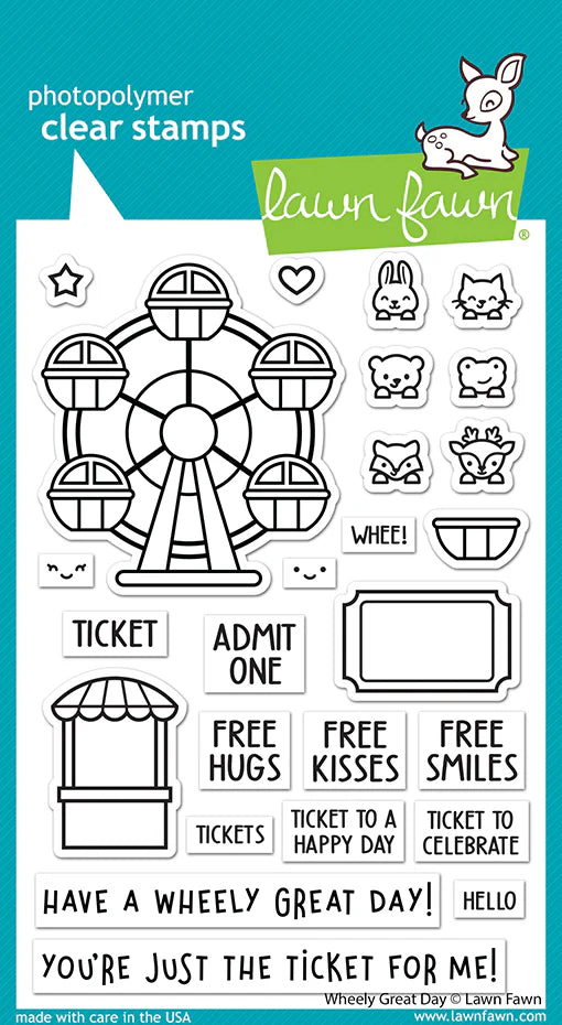 Lawn Fawn WHEELY GREAT DAY Stamp &amp; Die Set