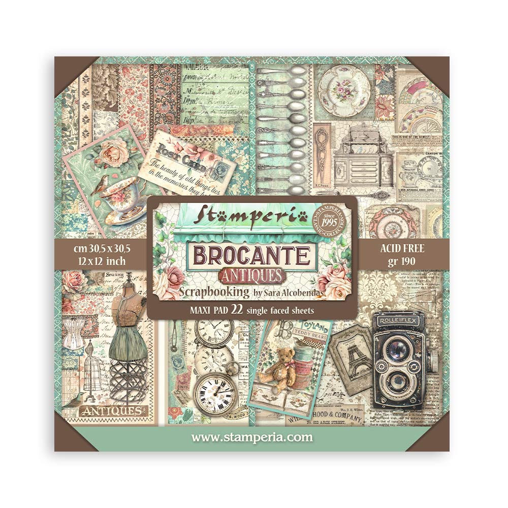 Stamperia BROCANTE ANTIQUES 12"X12" Maxi Paper Pad