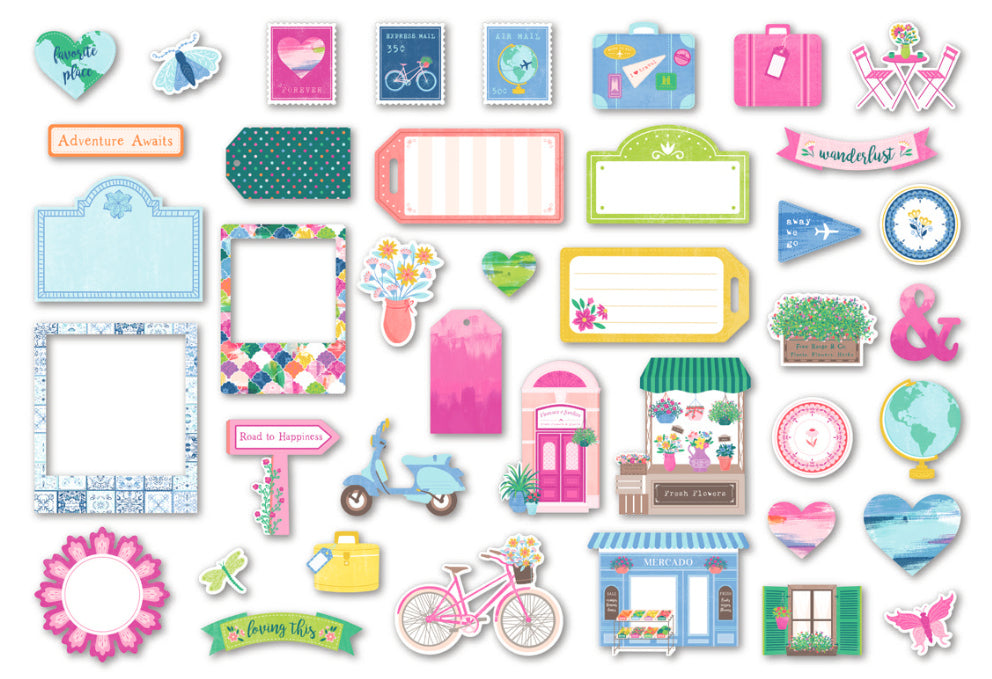 Pink Paislee Paige Evans HORIZON Ephemera 40pc