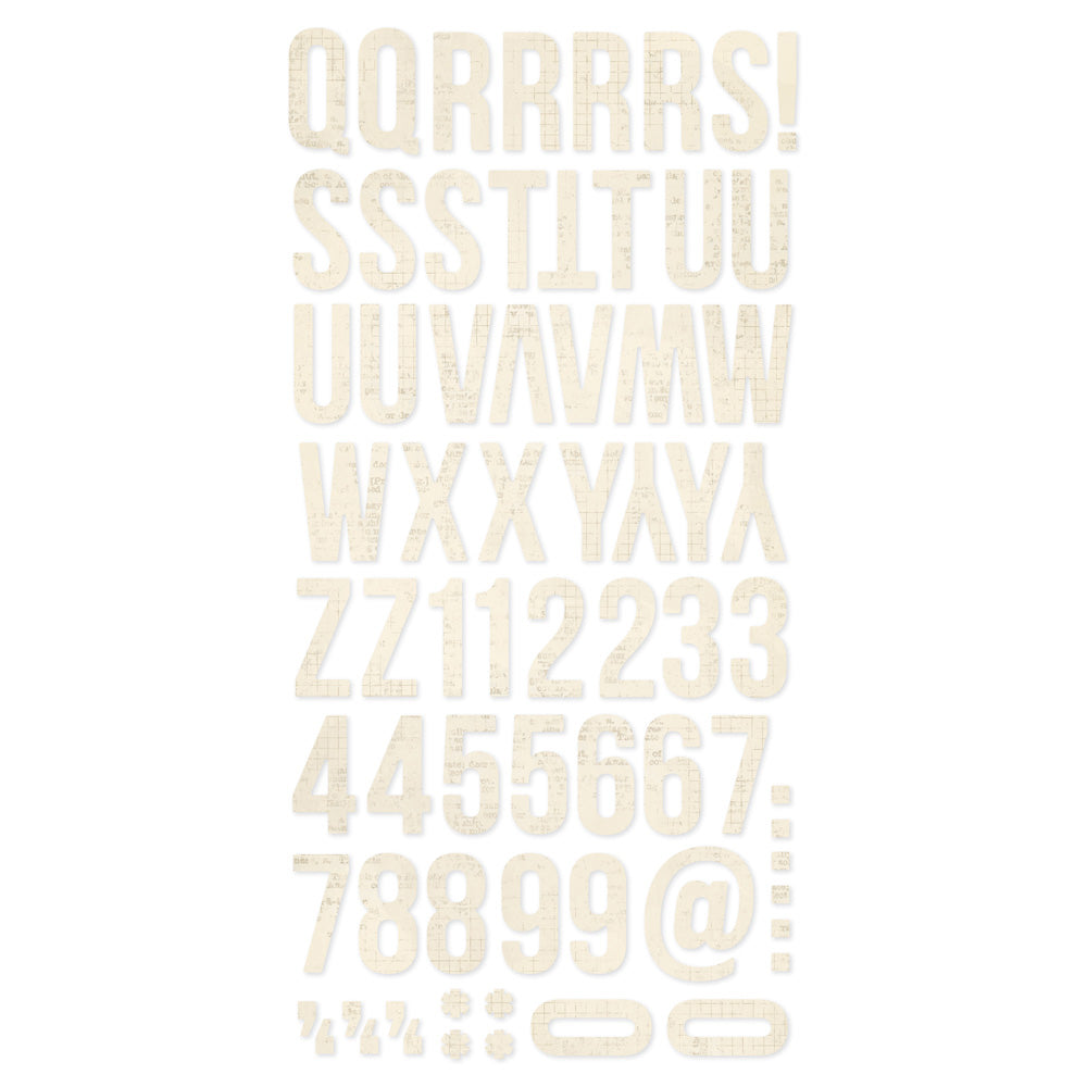Simple Stories Essentials FOAM ALPHAS VINTAGE CREAM Letter Stickers