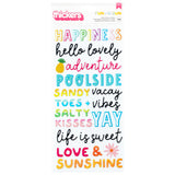 American Crafts Thickers Pebbles Fun in the Sun Puffy Phrase Stickers 148pc.