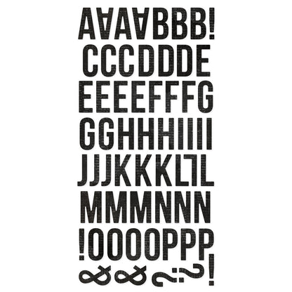 Simple Stories Essentials FOAM ALPHAS VINTAGE BLACK Letter Stickers