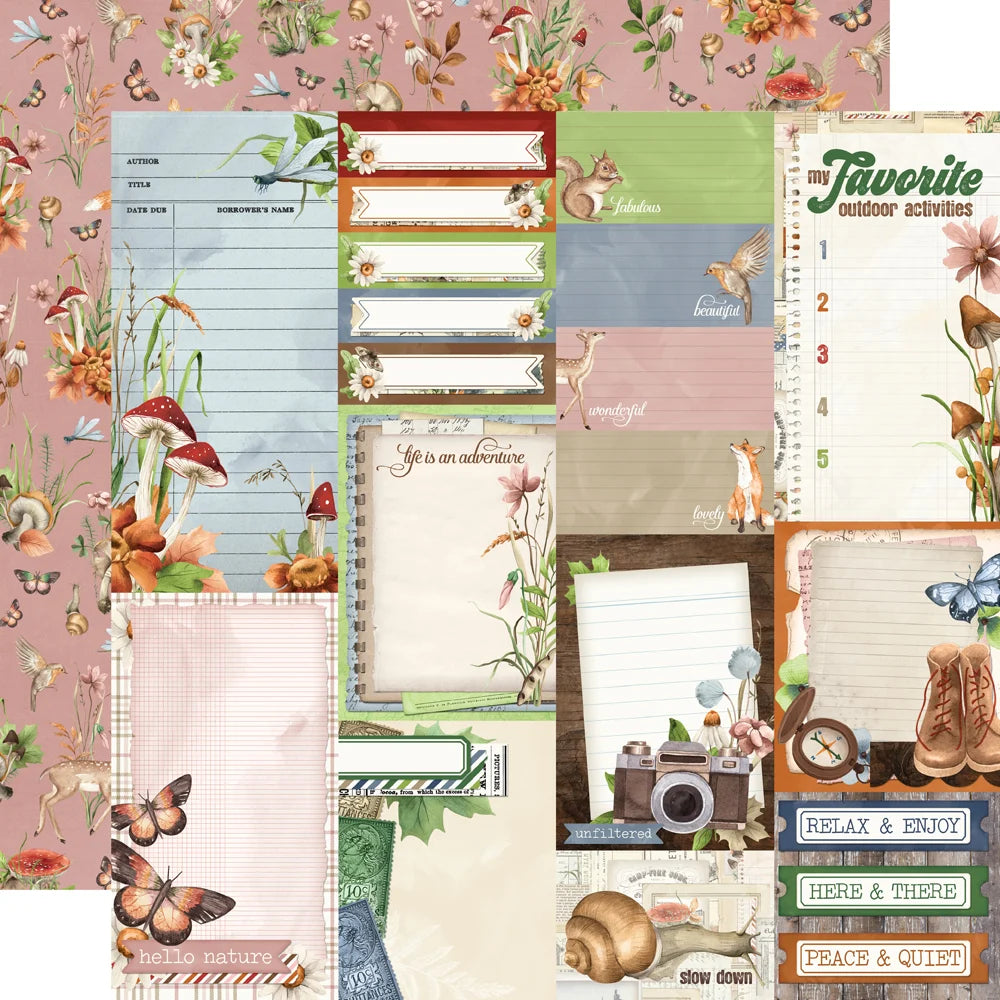 Simple Stories SIMPLE VINTAGE WOODLANDS 12”X12” Scrapbook Paper