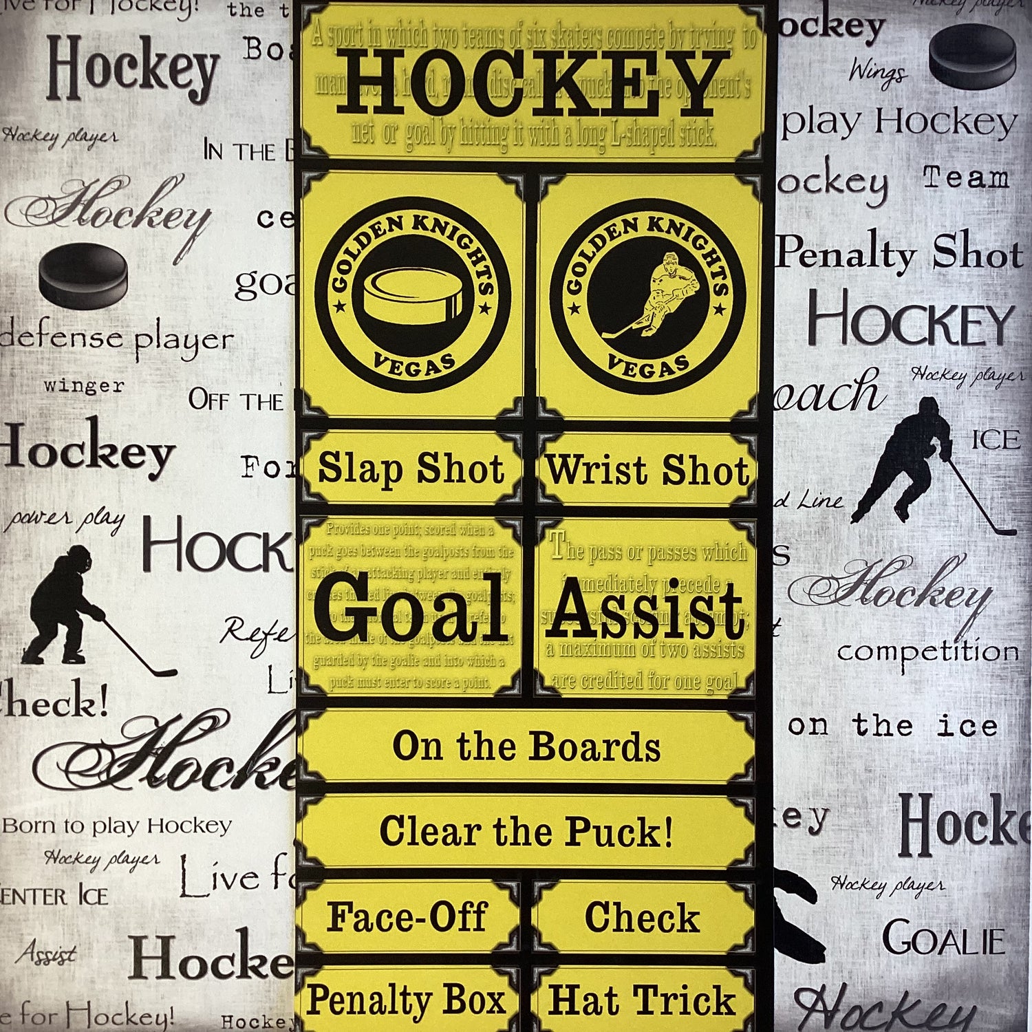 Hockey GOLDEN KNIGHTS Grunge Sport Stickers