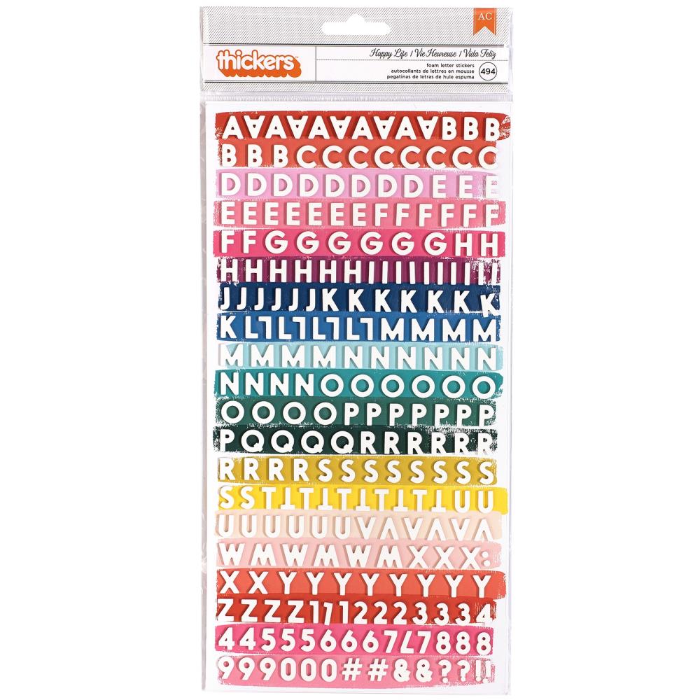 Thickers HAPPY LIFE Foam Letter Stickers 494pc