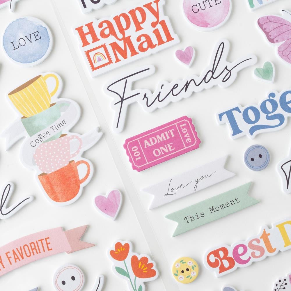 Thickers Rainbow Avenue SENDING LOVE Foam Cardstock Phrase Stickers