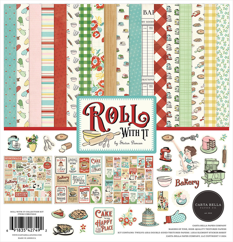 Carta Bella 12&quot;X12&quot; ROLL WITH IT COLLECTION KIT 13pc