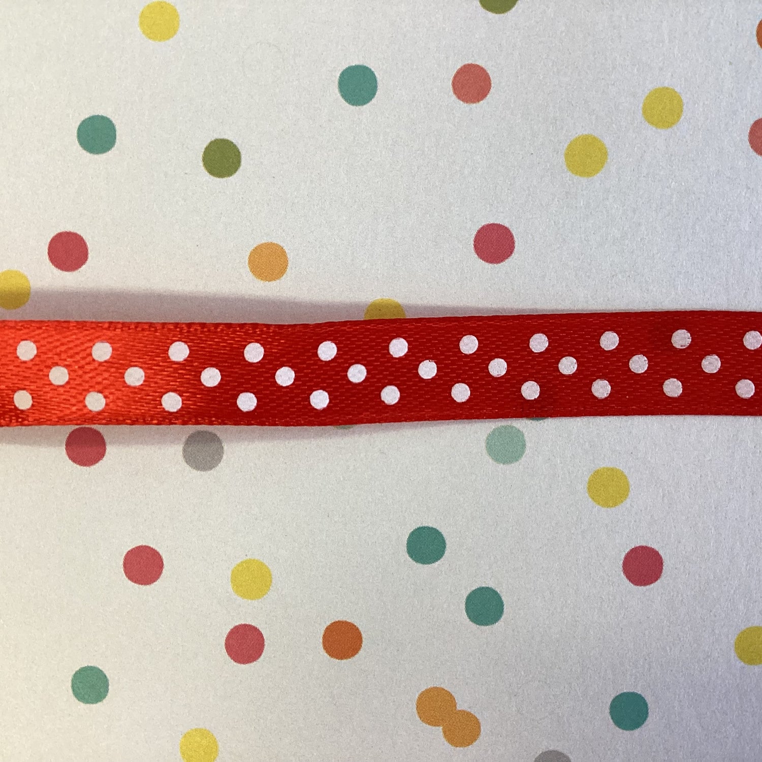 Creative Impressions POLKA DOT SATIN RIBBON 3/8” 1 yards