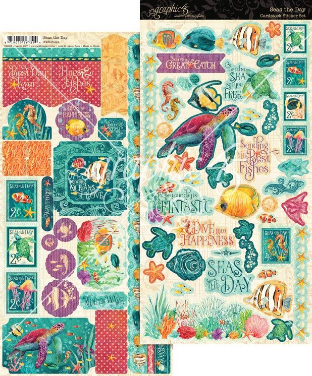 Graphic 45 SEAS THE DAY Cardstock Sticker Set