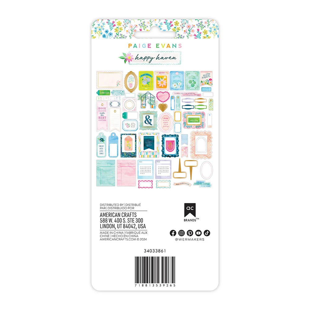 Paige Evans HAPPY HAVEN Ephemera Journaling 63pc