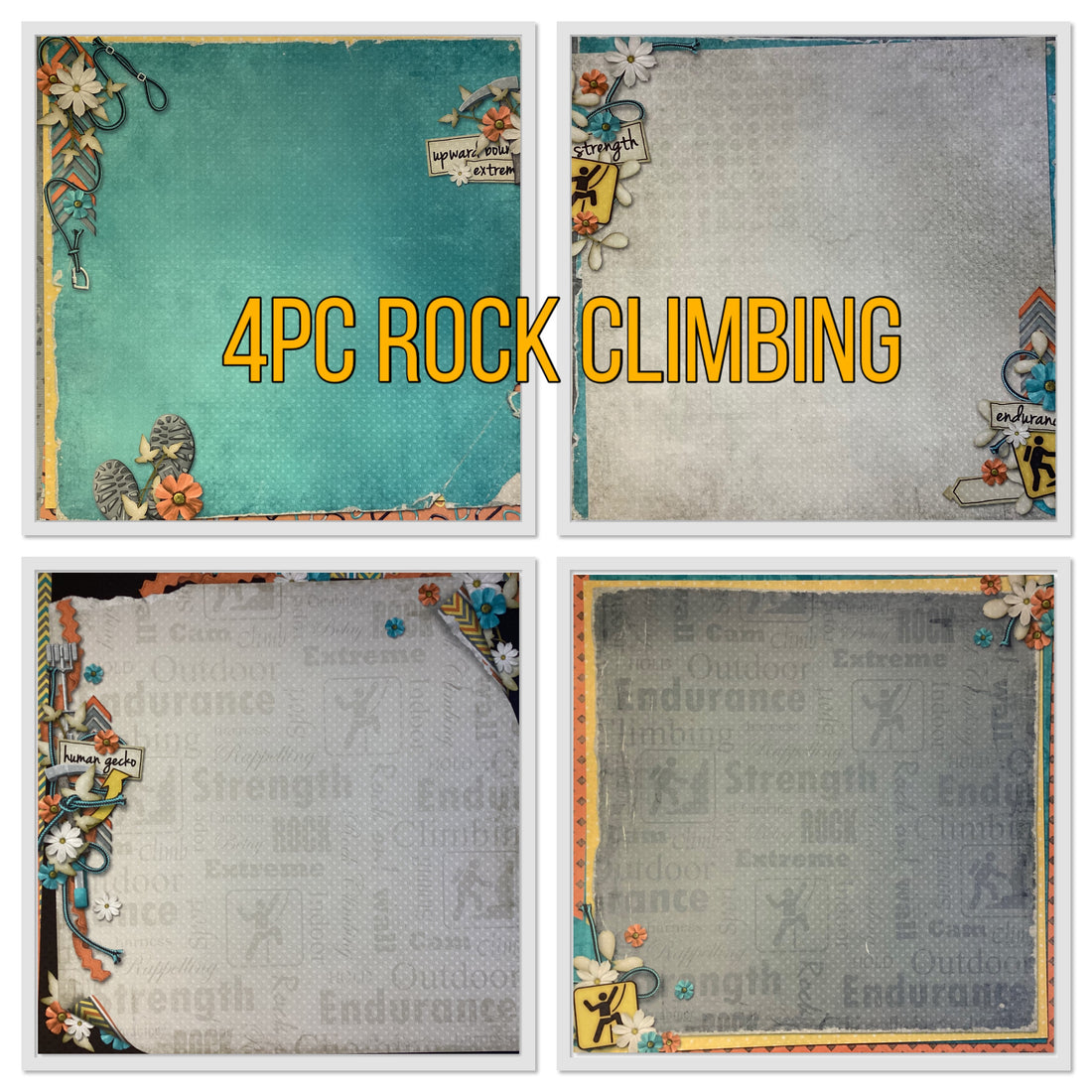 Scrapbooksrus ROCK CLIMBING Paper Pack 4pc