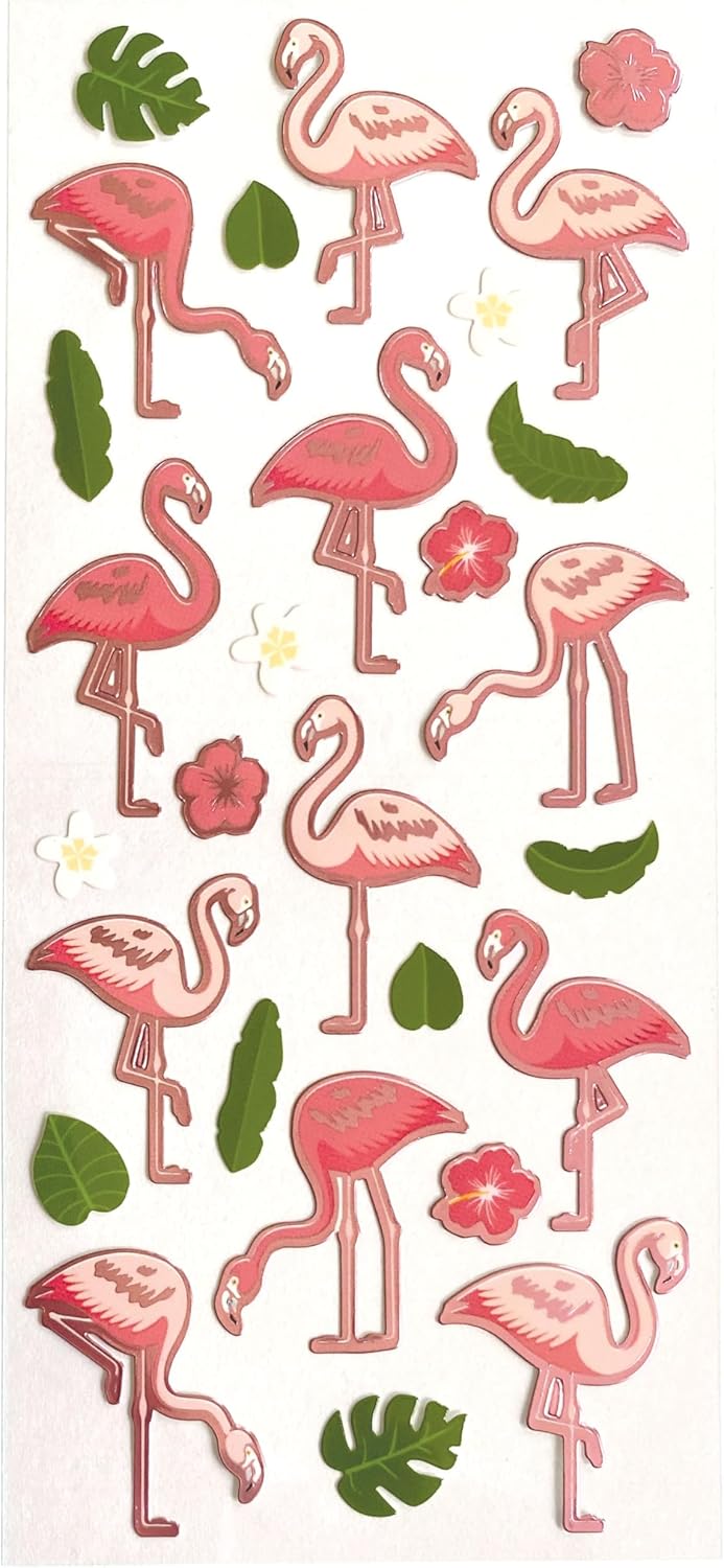 Paper House FLAMINGOS FOIL Stickers 28pc