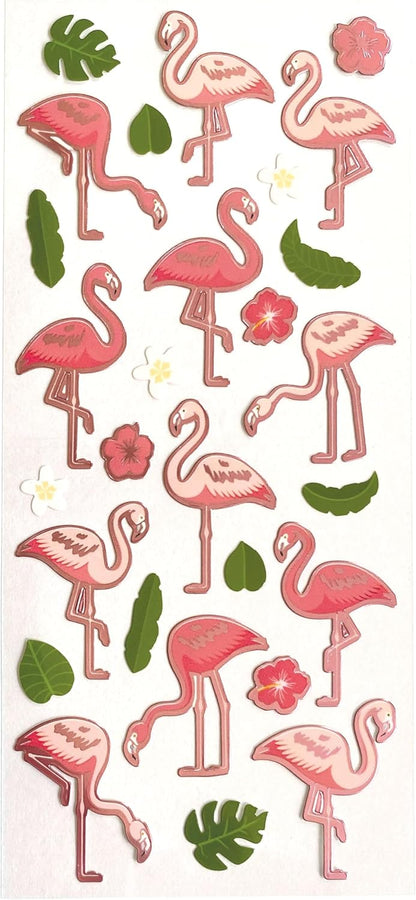 Paper House FLAMINGOS FOIL Stickers 28pc