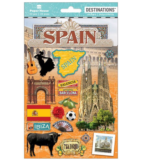 Paper House SPAIN 3D Stickers 19pc