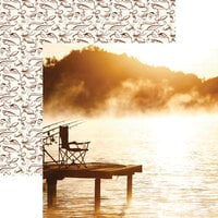 Reminisce Hooked On Fishing FROM THE DOCK 12&quot;X12&quot; Scrapbook Paper