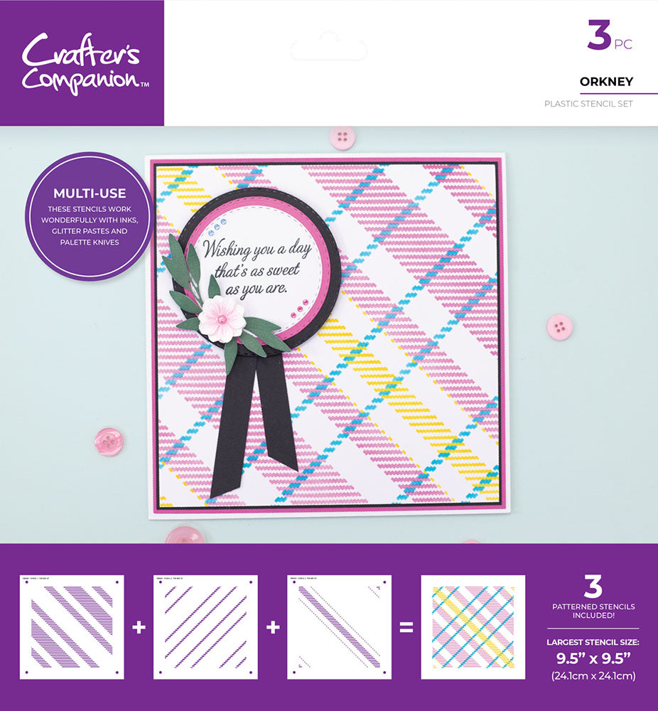 Crafter’s Companion ORKNEY Plastic Stencil Set 3pc