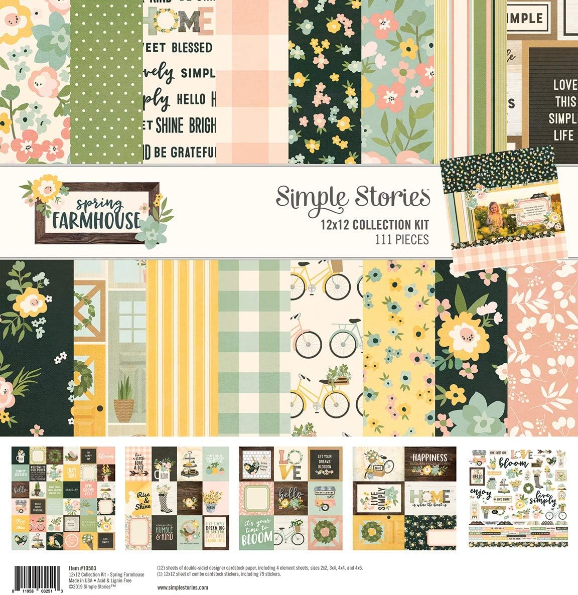 Simple Stories SPRING FARMHOUSE 12&quot;X12&quot; Collection Kit