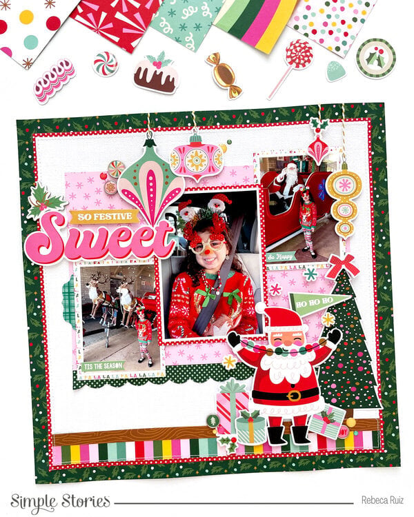 Simple Stories HARD CANDY CHRISTMAS Decorative Brads 32pc