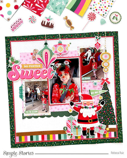 Simple Stories HARD CANDY CHRISTMAS Decorative Brads 32pc