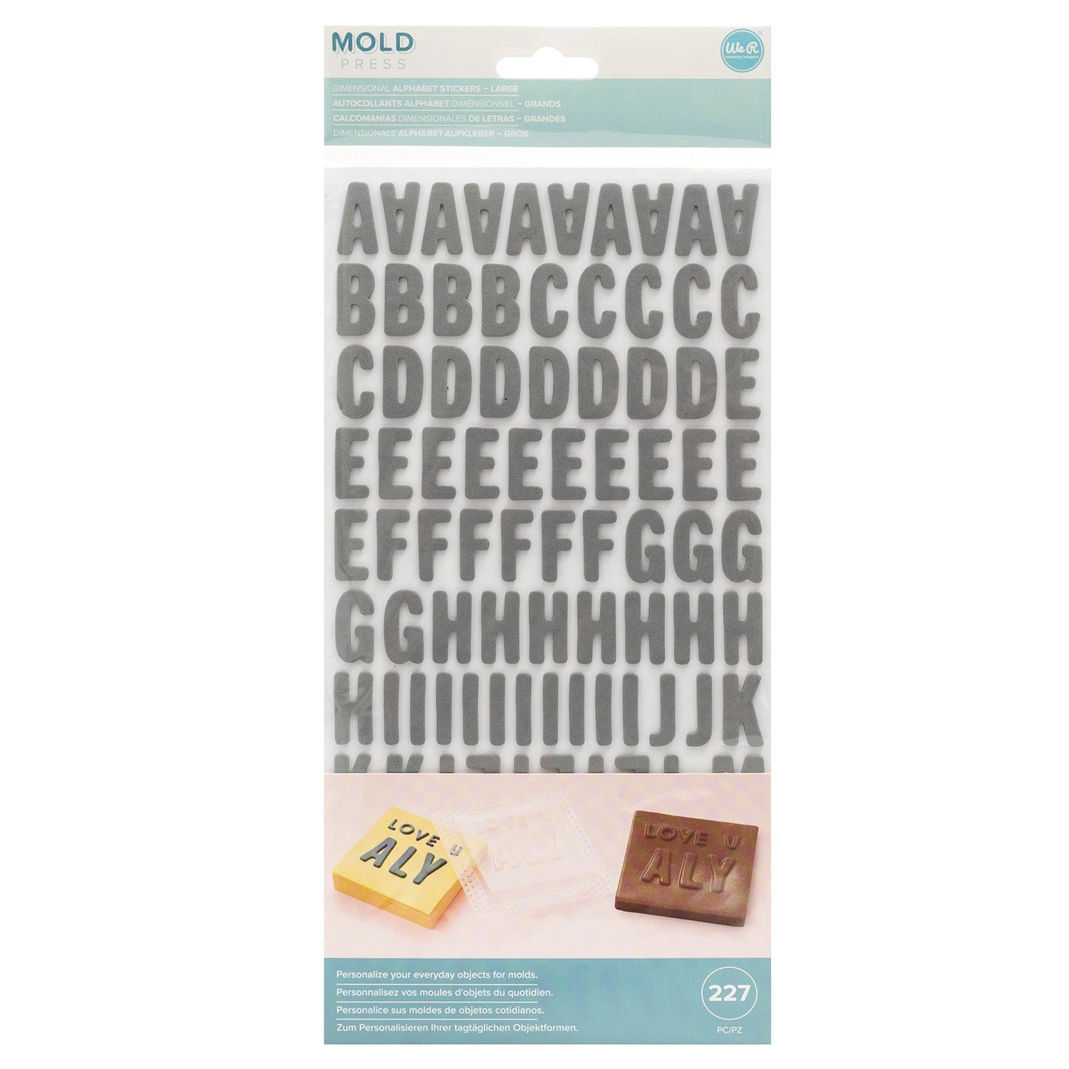 We R Memory Keepers MOLD PRESS LARGE Dimensional Alphabet Stickers